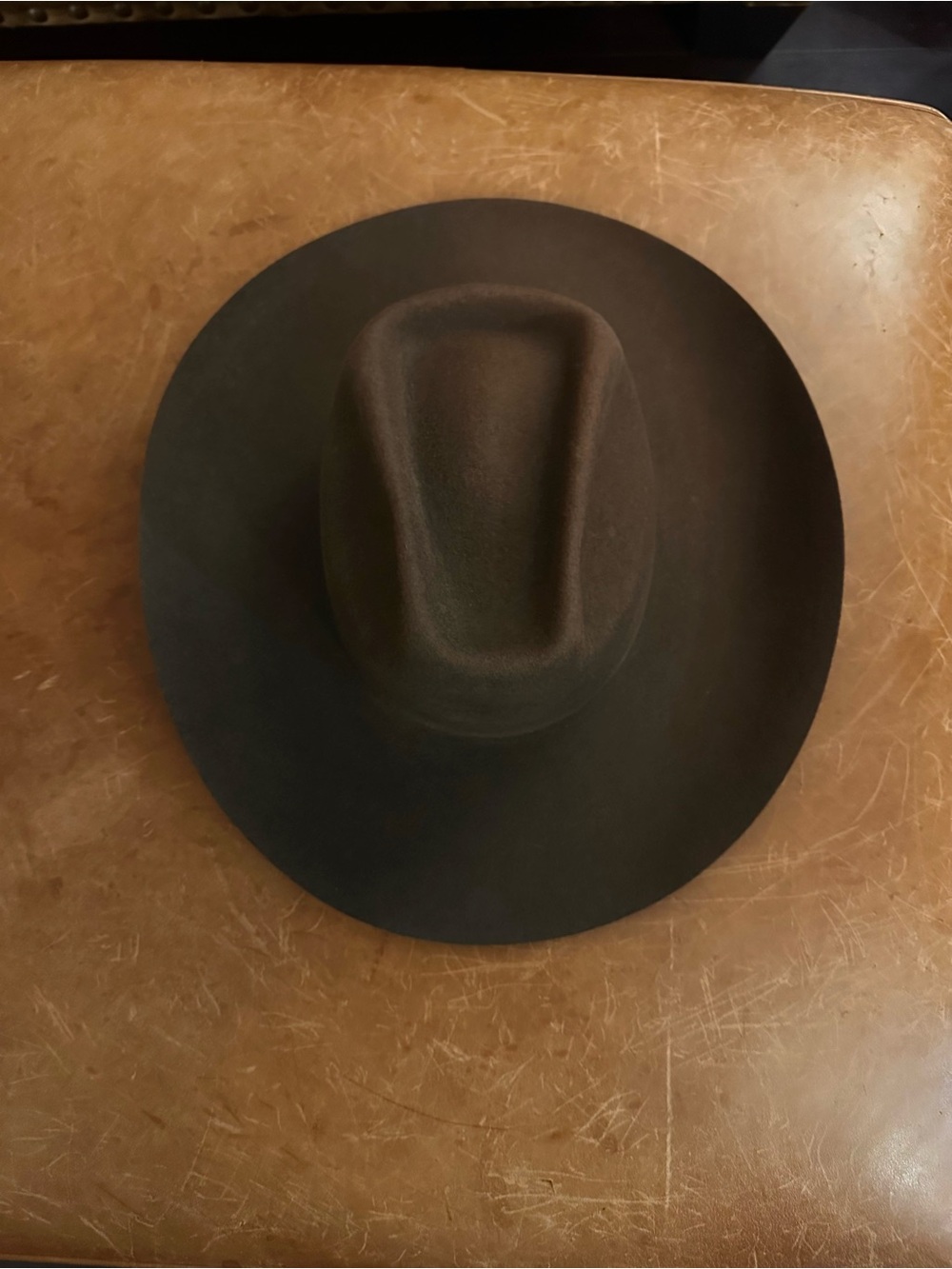 Wide Brim Black Felt Fedora Hat